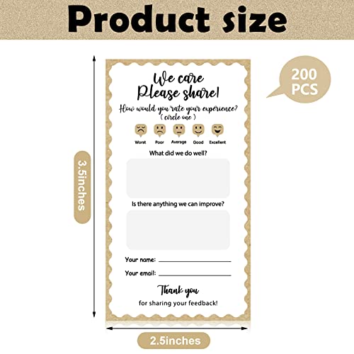 200 Pcs Suggestion Box Cards Kraft Style Comment Cards 2 X 3.5 Inch Suggestion Form Blank Suggestion Slips Customer Complaint Feedback Form For Small Business Restaurants Hotel Guests Decor Supplies #TOP1