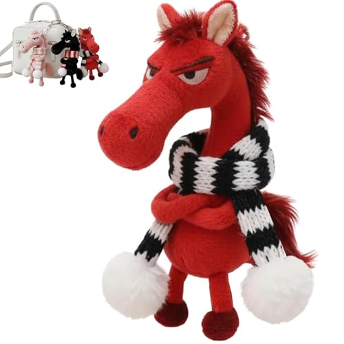 Mascota de la Suerte del Año del Caballo, Regalo de Buena Suerte para el Año Nuevo 2026, pequeño Amuleto Que simboliza la Fuerza, el Coraje, Regalo para el Año Nuevo Chino 2026 (Rojo)
