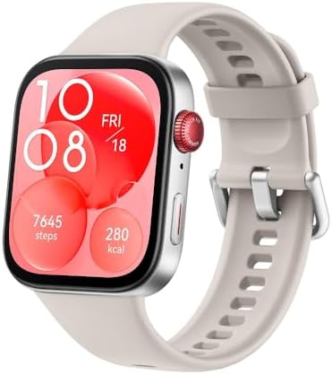 Huawei Watch FIT 3, 1.82" AMOLED Display, Ultra-Slim Design, All-Round Fitness Management, Comprehensive Health Management, Durable Battery Life, Compatible with iOS & Android, (White)