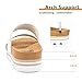 Ustogi Flatform Platform Sandals Women Arch Support Beach Slides Orthotic Summer Causal Cork Footbed Lightweight Thick Sole Comfortable Fashion Slip on Cushion Cute 2 Strap 01(6, White)