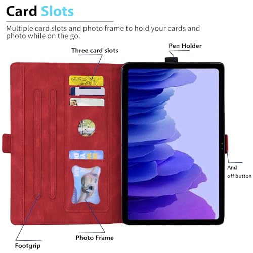 Coque Samsung Tab S7 FE Rouge anti-chute avec support stable multi-angle