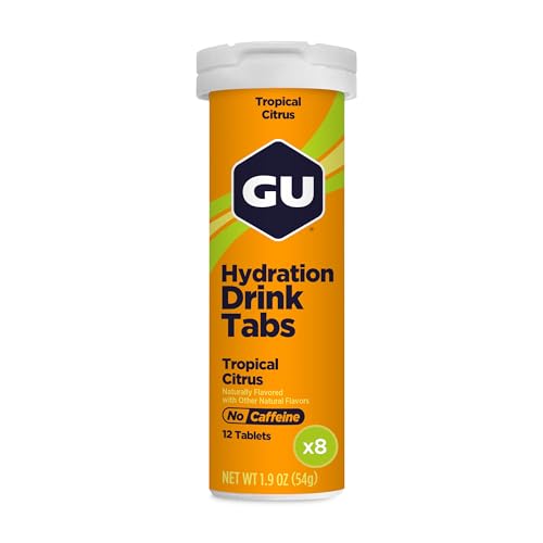 Image of GU Energy Hydration Drink Tabs, Electrolyte Drink Tablets with Potassium, Tropical Citrus - 96 Servings