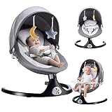 ZRWD Baby Swing for Infants, 5 Speed Electric Bluetooth Baby Rocker for Newborn, 3 Timer Settings &