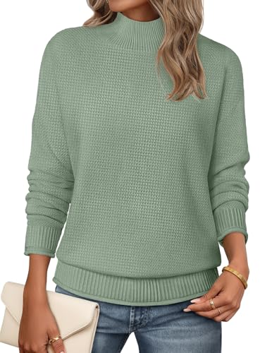 Image of MEROKEETY Women's Turtleneck Long Sleeve Sweater 2025 Fall Cozy Knit Loose Casual Trendy Pullover Tops Winter Clothes