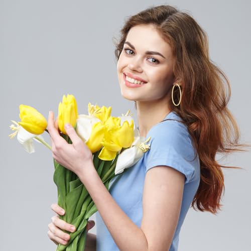 14K Gold Hoop Earrings for Women Stunning Oversized Gold Hoop Chunky Earrings for Women Elegant Thin Gold Hoops 50mm4