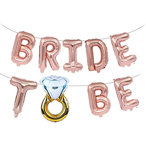 D-FLIFE Bride to be Balloon Jumbo Foil Balloon Handwriting Letter Giant Celebration Balloon Romantic Wedding Bridal ShowerEngagement Party Decoration 20 Inches (Rose Gold) Cover