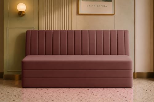 Image of Los Angeles Modern Velvet 3-Seater Sofa Cum Bed, Multipurpose Convertible Sleeper Couch Sofa for Living Room, Bedroom & Office- Brown Color
