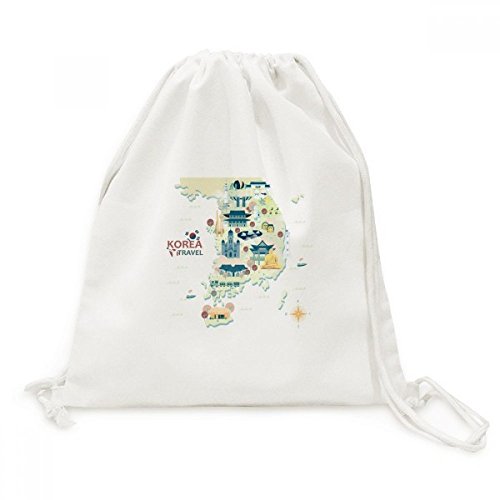Sac de shopping en toile avec cordon modèle de voyage en Corée unique