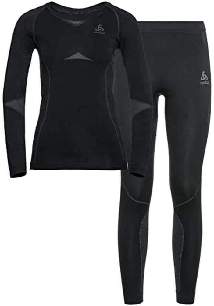 Odlo Fundamentals Performance Warm Women's Functional Underwear Set, black - odlo graphite grey, XL