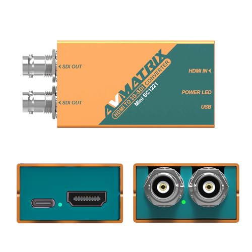 Image of AVMATRIX MINI SC1221 HDMI to SDI mini Video Converter, SDI /HDMI Converter Pocket Size & Easy Mount, USB-C Power Solution