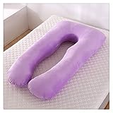 HONGBI Almohada de Embarazo de Cuerpo Completo Almohada Grande en Forma de U para Mujeres Embarazadas,Almohada de Maternidad Ante:Púrpura Almohada:70x130cm