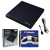 Pioneer BDR-XD08UMB-S ポータブル 6X ウルトラHD 4K ブルーレイバーナー 外付けドライブバンドル Cyberlink ソフトウェアダウンロード インストールコード 100GB M-DISC BDXL USBケーブル付き - Burns CD DVD BD DL BDXL ディスク