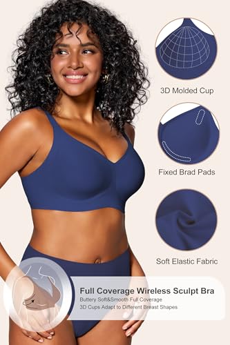 HORISUN Wireless Bras for Women Soft Comfortable No Underwire T Shirt Bra Seamless Full Coverage Bras with Support3