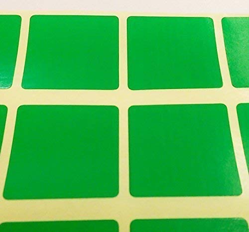 Audioprint Ltd. 10mm Squares Colour Code ID Dots Blank Price Stickers Sticky Labels Green 1200 Pack