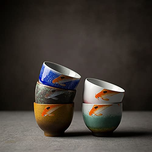 Theekopjes Keramische theekopjes Sets van 5 kopjes Chinese Kung Fu Cup Drinkware 90ml FQYXLX (Capacity : 80ml, Color… - Image 6