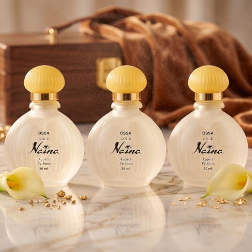Image of Ossa Gold Naina Perfume for Women, 3x30ML | Long Lasting Perfume | Musky Ambery Fragrance | Premium Daily Scent for All-Day Freshness, Confidence & Elegant Feminine Appeal
