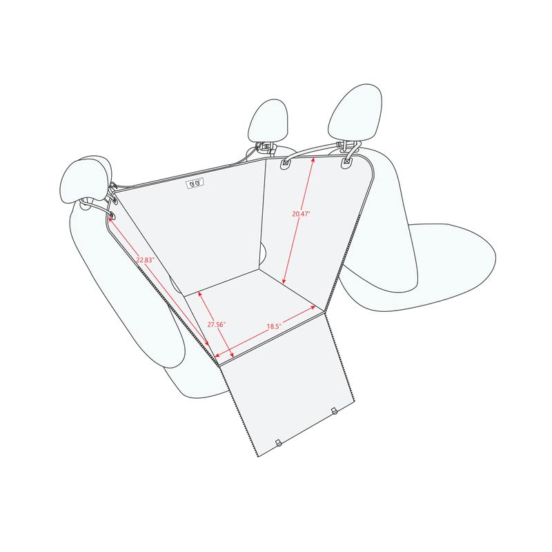 Njnj Half Hammock Dog Car Seat Cover - Waterproof Backseat Protector For Pets