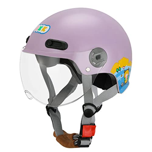 Kids Cute Open Face Helmet, Girls Motorcycle Half Helmet, Dot Approved For Fashion Children Boys Balancing Car Cruiser Cartoon Pattern Vespa Scooter Helmet, Suitable For All Seasons-B-45-57Cm #TOP6