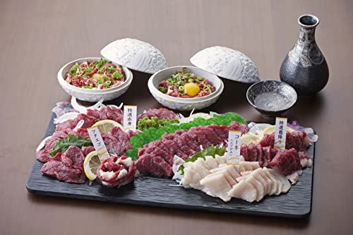 くまもと食彩の力 敬老の日 ギフト 馬刺し 5種盛り 350g バラエティーセット 敬老の日シール 専用?油ボトル付き