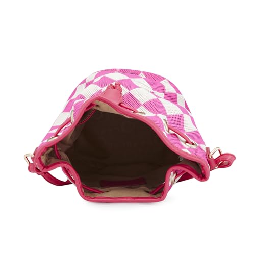 Image of Caprese Checker Sling Bag for Women (Medium, Fuchsia)