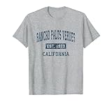 Rancho Palos Verdes California CA Vintage Sports Design Navy T-Shirt, Men, Heather Grey, Medium