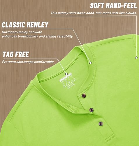 Image of MAGNIVIT Men's Long Sleeve Henley Shirts Cotton 3-Button Spring Casual T-Shirts Solid Color Soft Basic Tops 2026