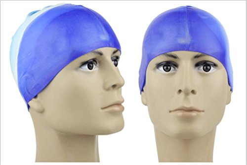 Bonnet de bain grande taille imperméable Blue Lake ajusté pour cheveux volumineux