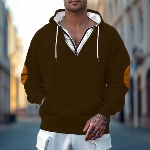 Mens Casual Hoodies Pullover Quarter Zip Pullover Tactical Hoodies Vintage Long Sleeve Casual Fall Winter Sweaters Top2
