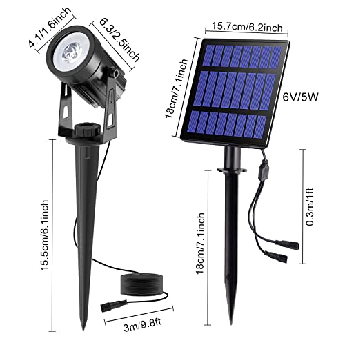 CORESLUX Gartenleuchten Solar, 2 Stück Solarstrahler Solarlampen für garten, Led Gartenbeleuchtung IP65 Wasserdicht, Solarstrahler für Außen 2 Helligkeitsmodi Bäume, Hof, Gartenweg(6000K)
