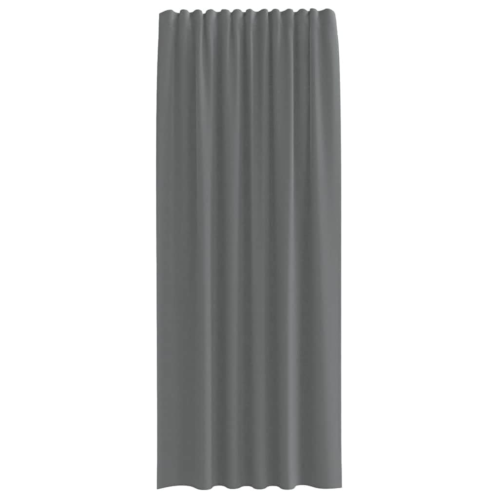 Ciemnoszare zasłony z woalu, 2 sztuki, 140 x 225 cm, półprzezroczyste z kieszeniami na drążki, materiał poliestrowy do salonu, sypialni, na okno, zasłony filtrujące światło