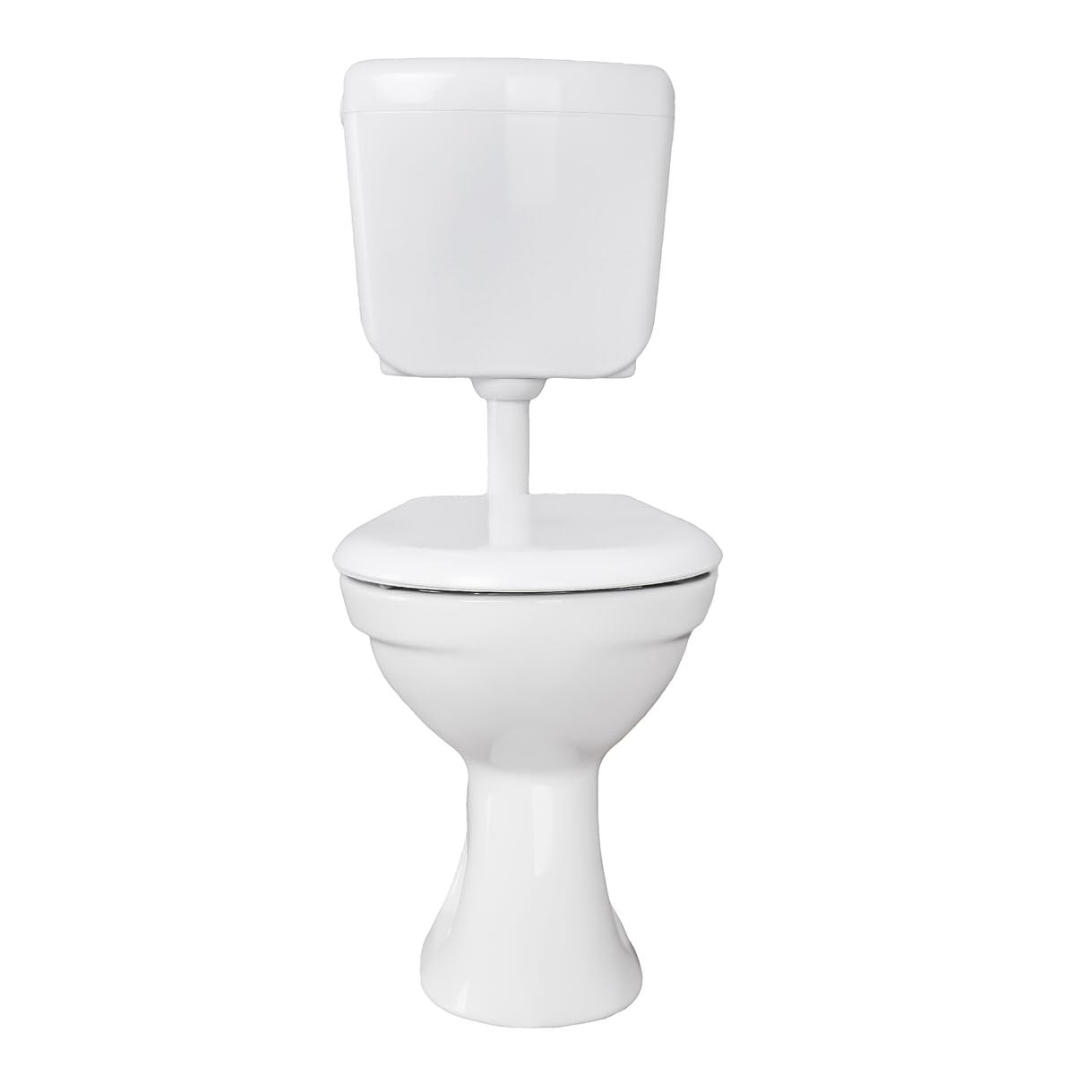 Belvit Stand WC mit Spülkasten komplett, weiß | Toilettenschüssel Tiefspüler, Abgang waagerecht, Softclose Deckel, Keramik