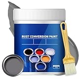 Rust Converter For Metal, Rust Converter, 300g Weatherproof Rust Converter Paint For Metal, Water-Based Metallic Paint with Brush (Gray)