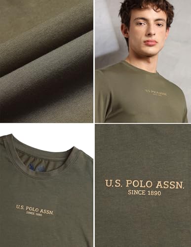 Image of U.S. Polo ASSN. Mens PE006 Supima Cotton Brethable Full Sleeve Lounge T-Shirt
