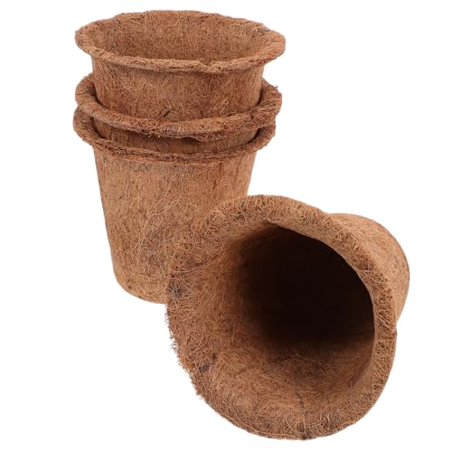 Homoyoyo 4stücke Blumen Topf Aus Kokosfasern Anzuchttopf Für Pflanzen Mit Töpfen Für Saatgut Und Jungpflanzen Garten Pflanzgefäß Für Drinnen Und Outdoor