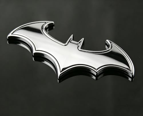 Image of 3D Metal Chrome Bat Emblem Badge Sticker Decoration for Car, Truck, Motorcycle, RV, Scooter, SUV, Door, Window (Silver Bat)