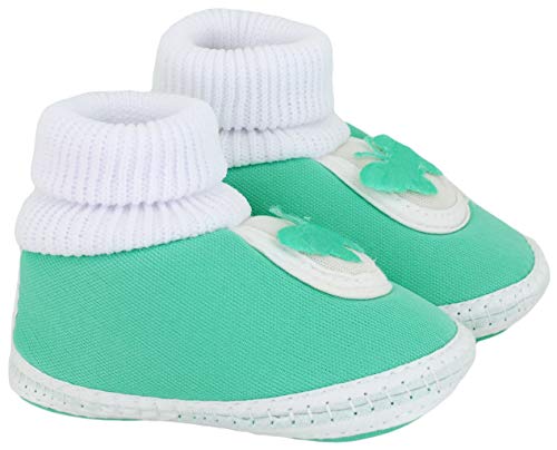 Image of Neska Moda 0 To 6 Months Baby Boys & Girls Cotton Butterfly Slip On Baby Booties