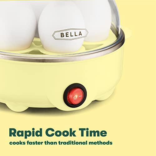 Bella Rapid Electric Egg Cooker And Poacher With Auto Shut Off For Omelet, Soft, Medium And Hard Boiled Eggs - 7 Egg Capacity Tray, Single Stack, Yellow #TOP3