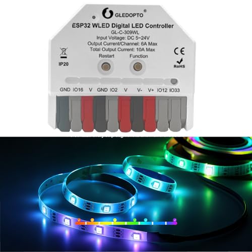 GLEDOPTO ESP32 Mini WLED LED Controller DC 5~24V Illuminazione Dinamica DIY Controllo Tramite APP Digitale Indirizzabile WS2811 WS2812 SK6812 TM1814 WS2813 WS2815 Striscia Luminosa (309WL) GLEDOPTO ESP32 Mini WLED LED Controller DC 5~24V Illuminazione Dinamica DIY Controllo Tramite APP Digitale Indirizzabile WS2811 WS2812 SK6812 TM1814 WS2813 WS2815 Striscia Luminosa (309WL)