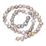 uxcell Cuentas de perlas de agua dulce, cuentas de piedras preciosas de 0.8 mm con agujero lateral de forma irregular de 0.8 mm para hacer collares, pulseras, cadenas, aretes, joyería, color morado