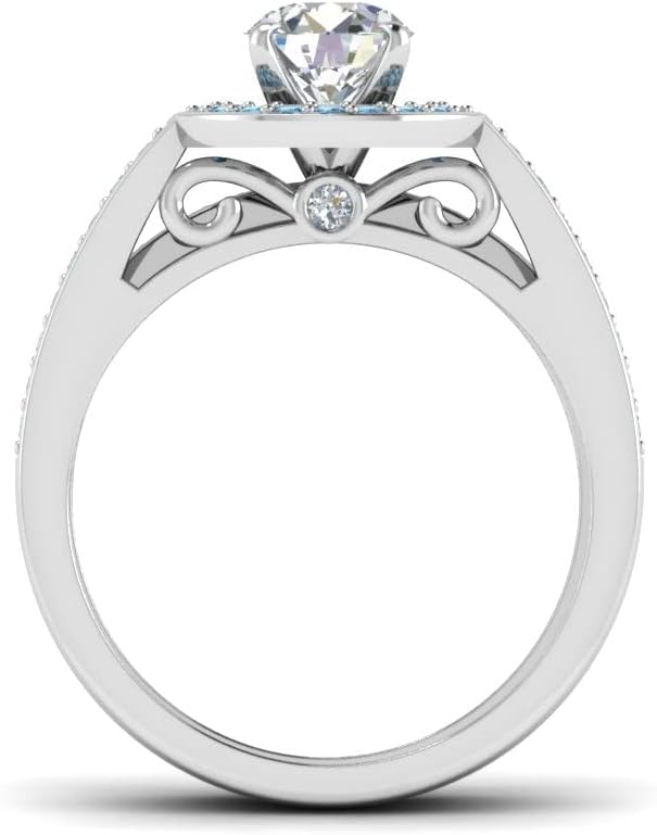 Choose Your Gemstone Featured Style Sterling Silver Round Shape Wedding Ring Sets Well Shaped for Any Gift Giving Occassion Modern Style Enchating Women US Size 4 to 12