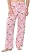 Leisureland Women's Cotton Flannel Pajama Lounge Pants Horse Pink Large