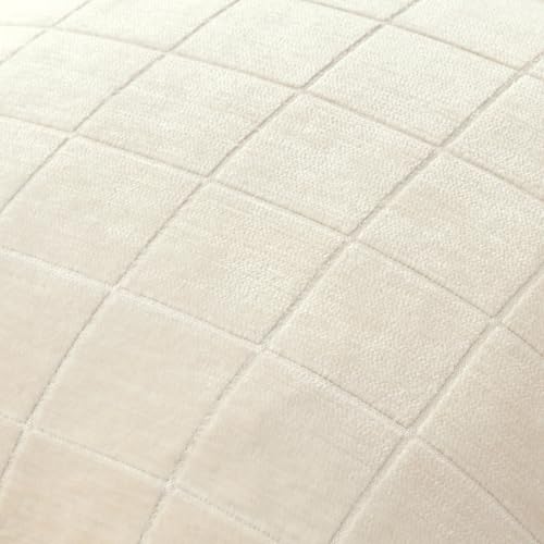 Image of MIULEE Cream Plaid Decorative Throw Pillow Covers 12x20 Set of 2 | Vintage Check Chenille Couch Pillows Neutral Boho Farmhouse Cushion Covers Modern Home Decor for Sofa Bed Living Room
