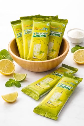 Image of Ahuja Mart Instant Lemon Drink Powder Sachets | Refreshing Lemon Flavor | Energy Drink Mix | Easy to Prepare | Travel Friendly | Value Pack (10 Sachets)