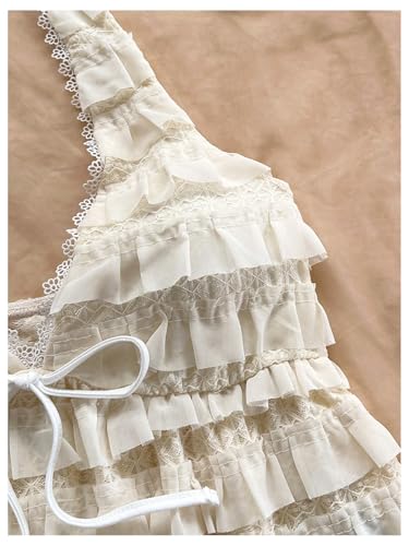 SHENHE Women's Summer Backless Halter Top Ruffle Peplum Layered Flowy Tank Boho Vacation Cute Top3