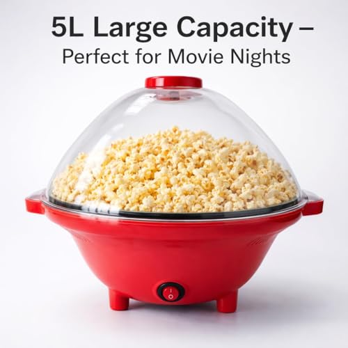 Image of Aluminum Popcorn Making Machine and Use Electric Big Popcorn Machine Automatic Household Electric Instant Popcorn Maker Stylish Design (popper popcorn maker)