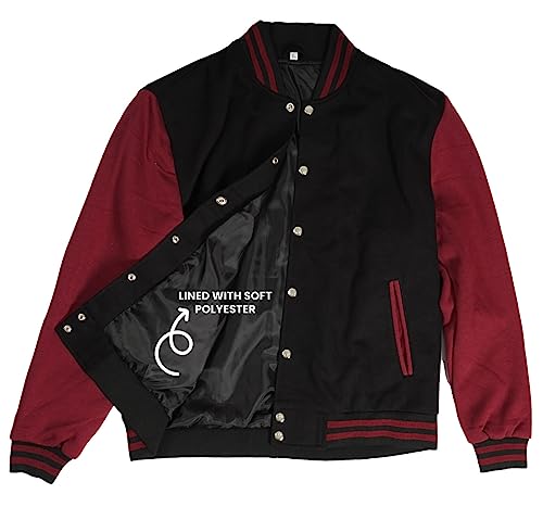 Image of Decrum Varsity Jacket Men - Casual High School Baseball Letterman Style Mens Bomber Jackets