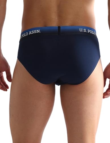 Image of U.S. Polo ASSN. Mens OEB05 Ombre Waistband Solid Underwear Briefs - Pack of 2