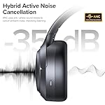 Hybrid Active Noise Cancelling Headphones Wireless, 120Hrs Playtime, 6 ENC Clear Mic, Over Ear Bluetooth Headphones with Hi-Res Audio Comfort Earcup Foldable ANC Headphone for Travel Game Home Office - Image 2