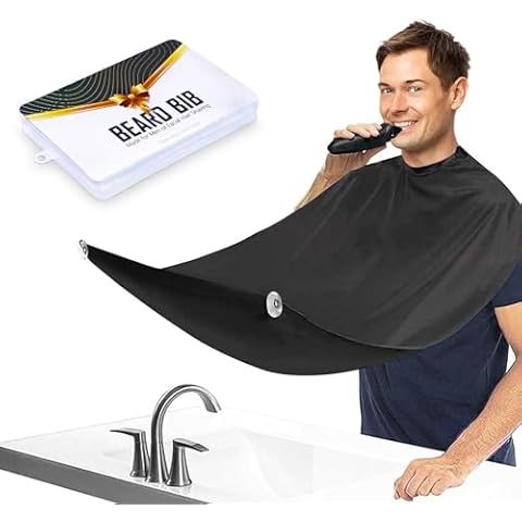 Beard Bib,Beard Apron,Beard Catcher for Men Shaving and Trimming,Non-Stick Beard Cape Grooming Cloth, with 3 Suction Cups,Best Gifts for Men, Christmas Gifts Cover
