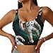 Women Girls Summer U-Shaped Back Sports Bras Elastic for Space Funny Astronauts Athletic Tops with Pads Quick Dry Sportswear for Workout Training